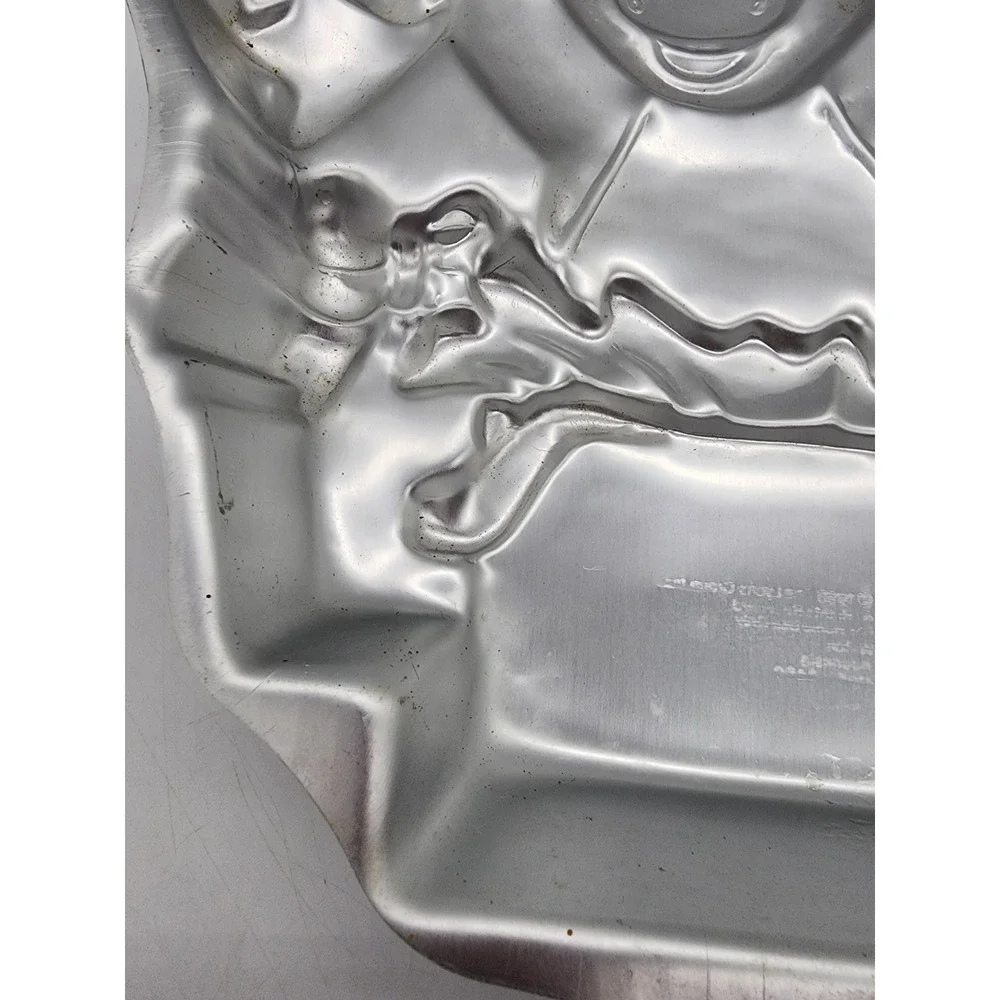 Wilton Barney the Dinosaur Cake Pan Vintage 1998 Aluminum Mold 2105-3450 Silver